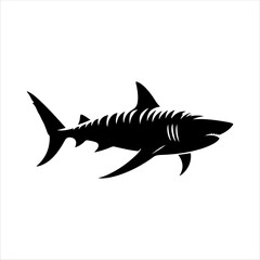 Bull shark silhouette isolated on white background. Bull shark icon vector illustration design.