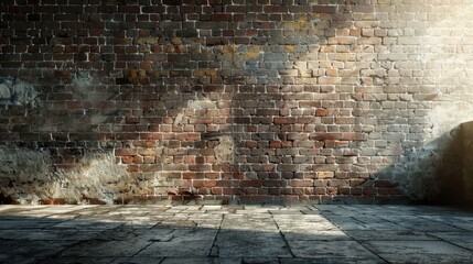 Vintage brick wall with empty space