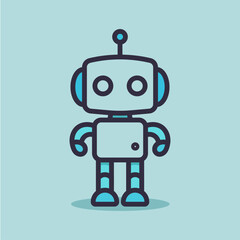 2d flat illustration of a robot