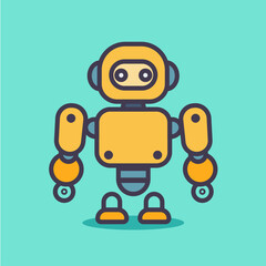 2d flat illustration of a robot