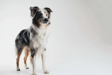 Obraz premium Dog on White Background with Space for Text