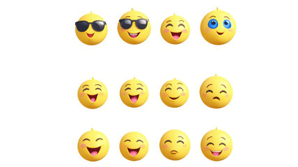 Obraz premium Cute winking emoji isolated on transparent background. 3D Rendering