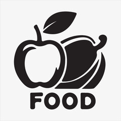 Food logo icon symbol vector Silhouette on a White Background