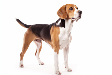 Dog on White Background with Space for Text
