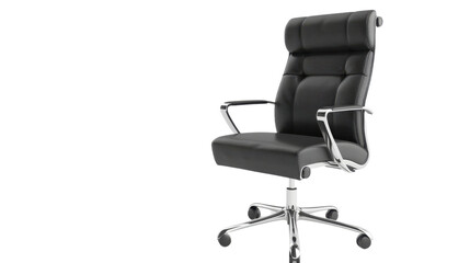 Stylish modern office chair front view isolated on transparent background