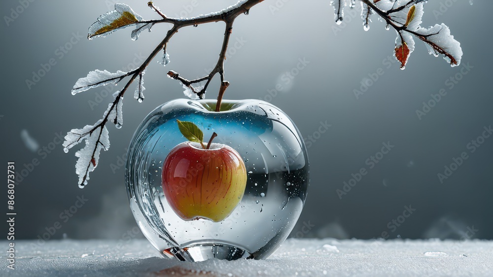 Wall mural Frozen Apple.