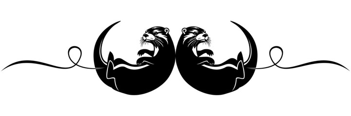 otter silhouette vector