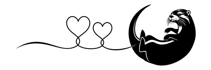 otter silhouette vector