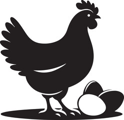 Hen Silhouette Vector Artwork