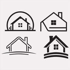 Home Improvement logo vector Silhouette art illustration with a solid white background