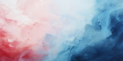 Abstract Watercolor Background of Red and Blue