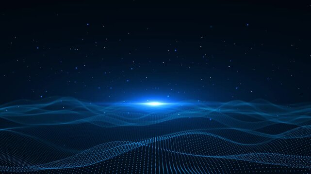 Digital cyber space wave matrix Interface particles Cyberspace, technology connection Futuristic Sci fi flight tech artificial intelligence, sci-fi Virtual reality VR. Crypto Currency metaverse