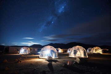 Gamma Ray Burst Observatory: Tents near a research station monitoring gamma ray bursts.