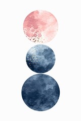 Obraz premium Abstract Minimalistic Watercolor Smoke Liquid Paint Geometric Shapes Nordic Scandinavian Bohemian Pattern Art in Muted Pantone Tones Trendy Balanced Soft Calming Serene Zen Gradient Design