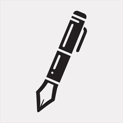 pen icon logo silhouette vector illustration on a White Background