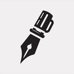 pen icon logo silhouette vector illustration on a White Background