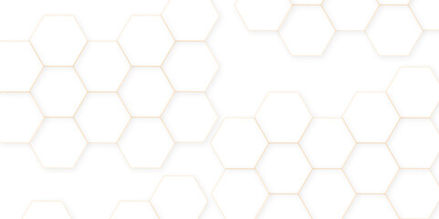 Modern hexagons White Hexagonal Background. Luxury honeycomb grid White Pattern.3d white hexagon grid tile structure mesh background.