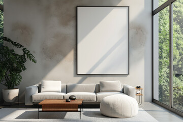 Frame mockup, ISO A paper size. Home Office wall poster mockup. Interior mockup with office background. Modern interior design.