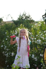 Girl, nine, summer, mirror, flowers, 
