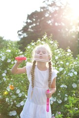 Girl, nine, summer, mirror, flowers, 