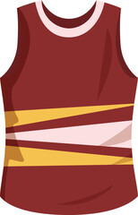 Sleeveless sports shirt with stripes for playing basketball on isolated background