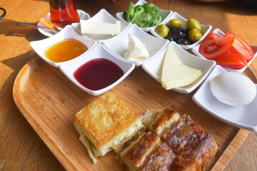 Turkish Breakfast Served on Table 