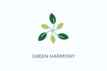 Green Harmony Vector Icon Or Logo Illustration