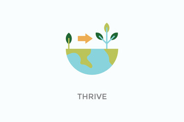 Naklejka premium Thrive Vector Icon Or Logo Illustration
