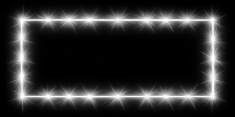 white laser effect neon glowing frame background. repetitive motion animation and flashing. Bright neon light effect isolated on black. 4K graphic animation video