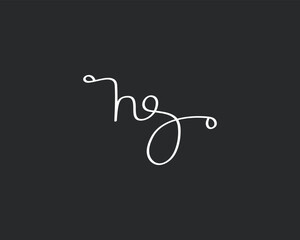 creative signature letter HG logo design vector template