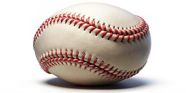 recommend clip art: A colorful, detailed illustration of a single baseball on a white background, showcasing its stitching and texture in high-definition, isolated from any distractions.