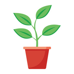 illustration of a plant with pot 