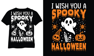 I wish you a spooky halloween Funny Spooky Vibes Shirt