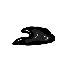 Spill of black oil puddle industry