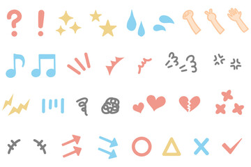 いろいろな漫符の可愛いアイコンセット