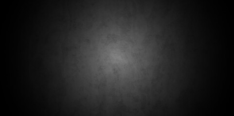 Old wall stone for dark black distressed grunge rough concrete wall background wallpaper. Abstract black stone wall texture grunge rock surface. dark gray background backdrop. wide panoramic banner.