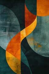 Fototapeta premium Abstract Minimalistic Watercolor Paint Geometric Nordic Scandinavian Bohemian Pattern Art in Muted Pantone Tones Calming Zen Gradient Design