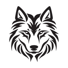 wolf single Line Icon Vector Design outline.
