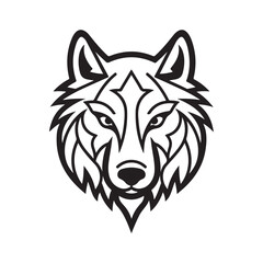 wolf single Line Icon Vector Design outline.
