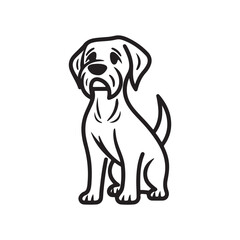 Tuck dog single Line Icon Vector Design outline.
