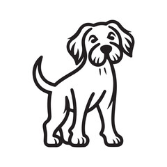 Tuck dog single Line Icon Vector Design outline.
