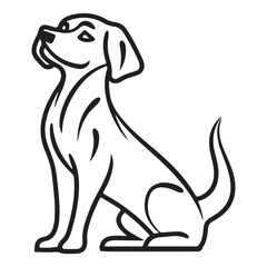 Tuck dog single Line Icon Vector Design outline.
