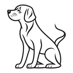 Tuck dog single Line Icon Vector Design outline.
