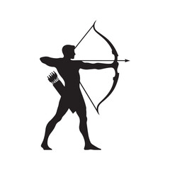Archer vector illustration design. Archer silhouette vector illustration logo template Archer Silhouette. Archer Sport design template.