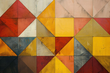 Fototapeta premium Abstract geometric pattern with warm earthy colors