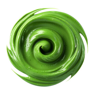 recommend clip art: Vibrant green avocado cream swirl on a transparent background clipart