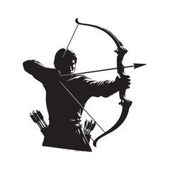 Archer vector illustration design. Archer silhouette vector illustration logo template Archer Silhouette. Archer Sport design template.