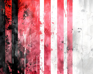 Distressed Rough Dark Abstract Design with Red, White and Black Background for Web, Flyer, Card, or Brochure 