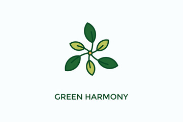 Green Harmony Vector Icon Or Logo Illustration