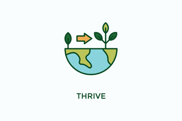 Naklejka premium Thrive Vector Icon Or Logo Illustration